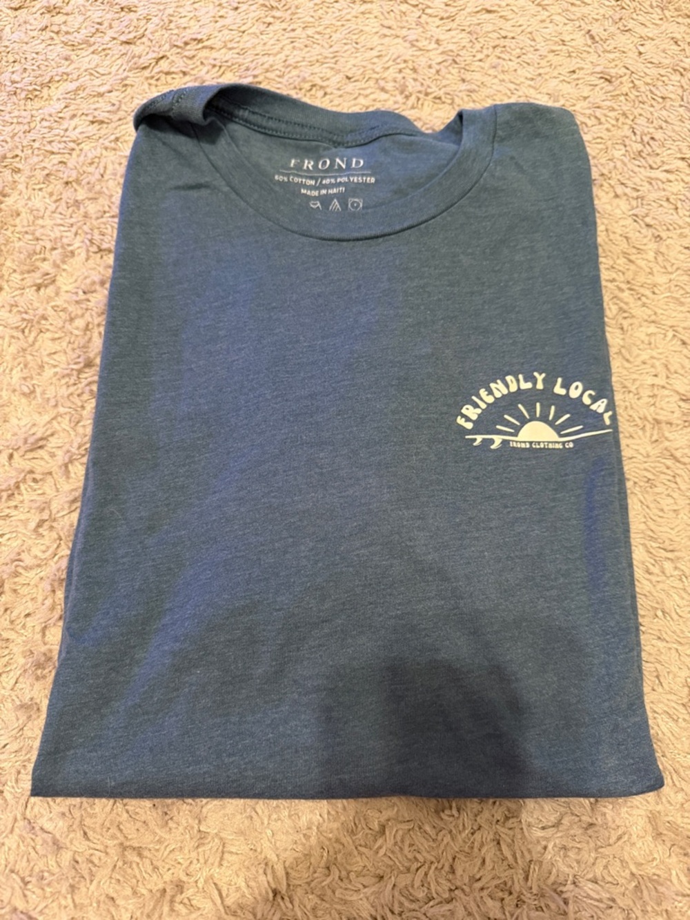 FROND Friendly Local Short Sleeve Tee in Heather Blue